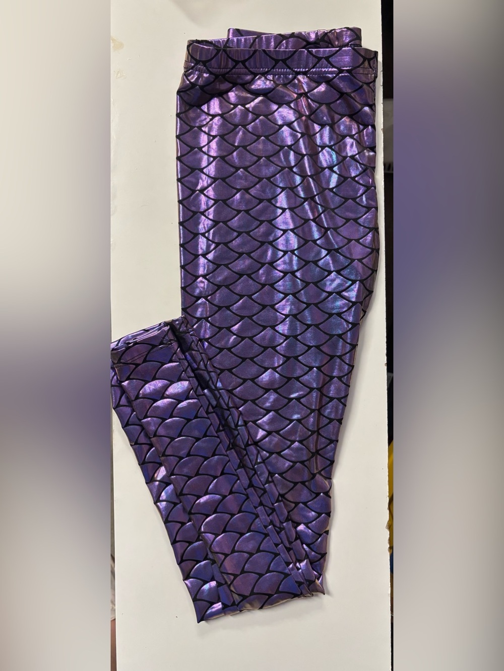 Kids Purple Mermaid Scale Leggings and Jewelry set